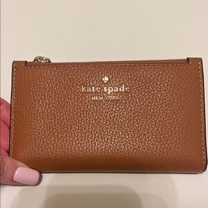 EXCELLENT CONDITION, PERFECT SIZE, KATE SPADE, LEILA BIFOLD SMALL WALLET, BROWN